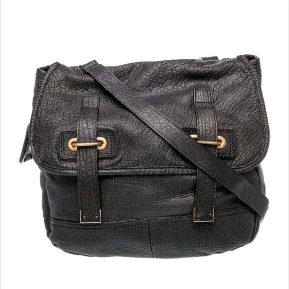 Yves Saint Laurent Textured Black Shoulder Bag with Gold Details - Picture 2 of 5